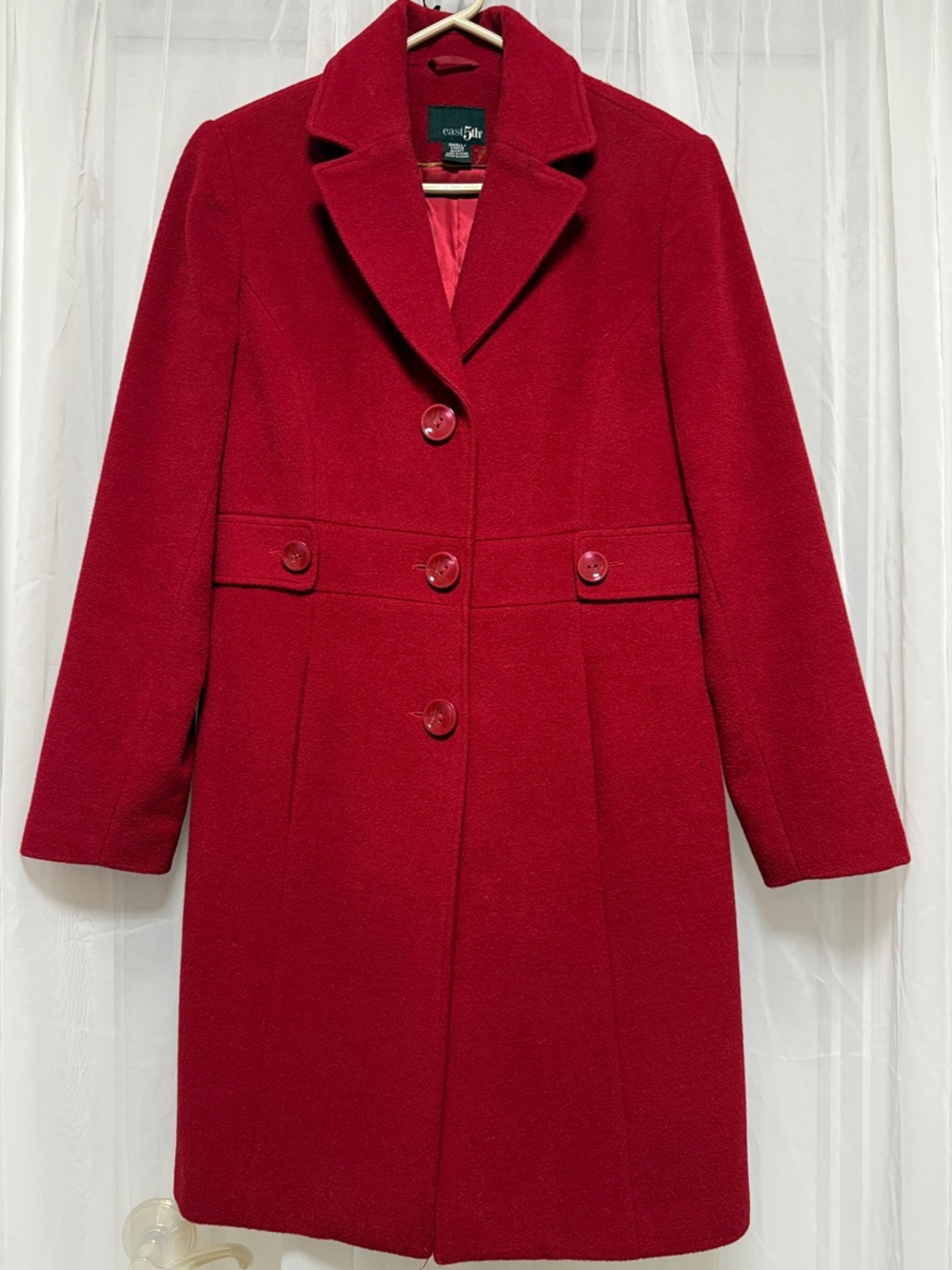 Women’s East 5th Women's Red Wool-Blend Pea Coat